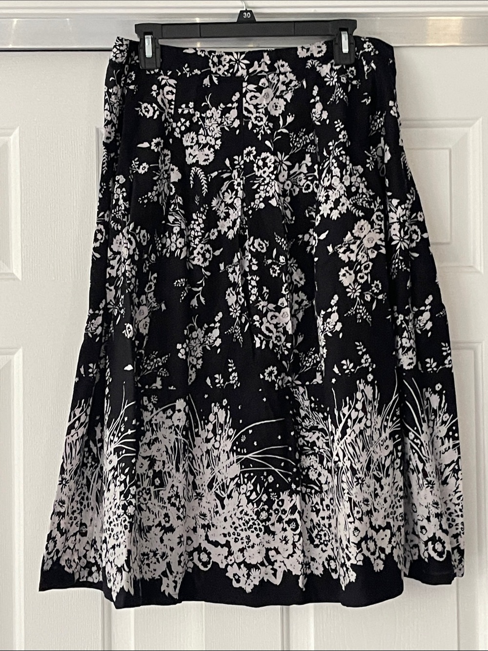 Black and White midi length skirt Size L
